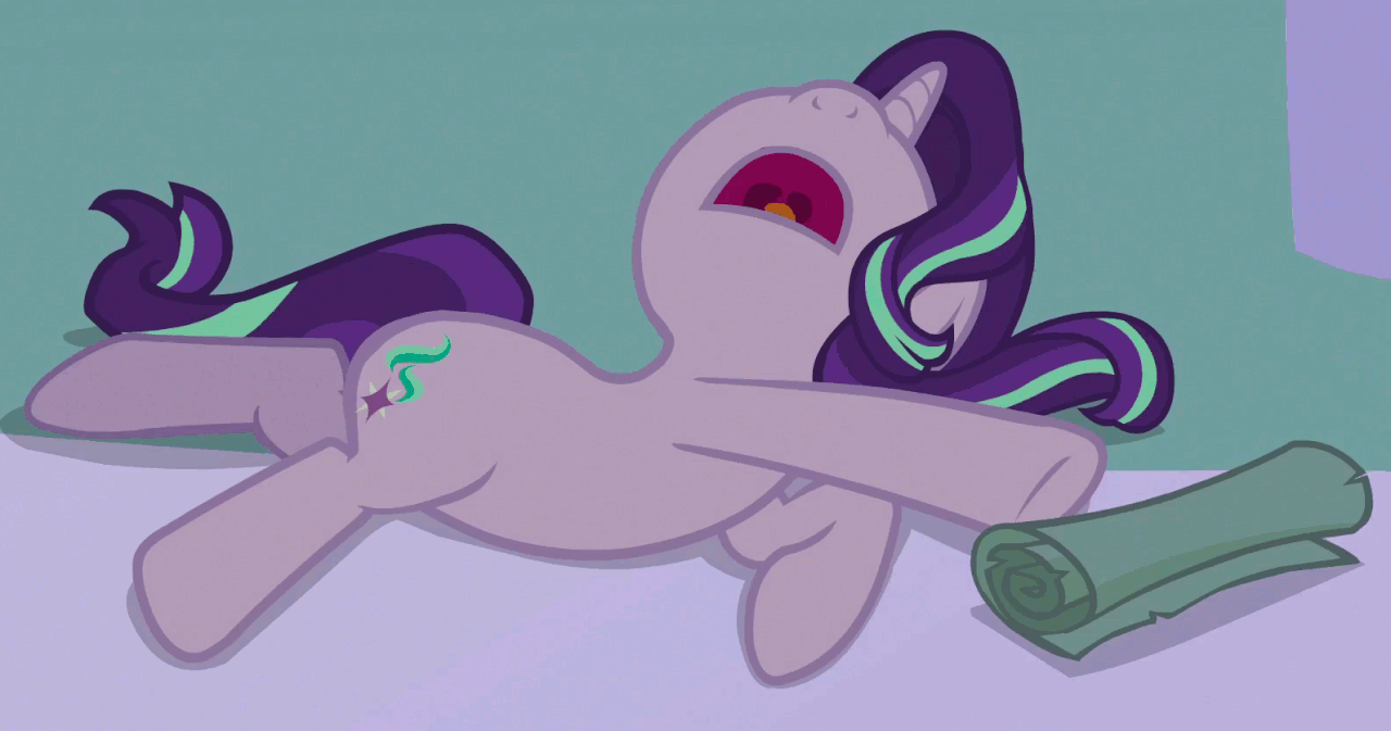 1459143 - animated, a royal problem, cute, gif, glimmerbetes, lying down,  nose in the air, open mouth, pony, safe, screencap, scroll, side, sleeping,  sleepy starlight, snoring, solo, starlight glimmer, unicorn, volumetric  mouth - Derpibooru