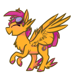 Size: 519x516 | Tagged: safe, artist:ashleybances, scootaloo, pony, g4, alternate cutie mark, eyes closed, female, goggles, older, simple background, solo, transparent background, winged hooves