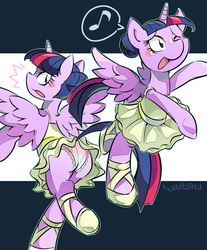 Size: 1600x1928 | Tagged: safe, artist:tyuubatu, twilight sparkle, alicorn, pony, a royal problem, g4, ballerina, blushing, butt, clothes, embarrassed, embarrassed underwear exposure, female, frilly underwear, looking back, panties, pink underwear, plot, rear view, solo, tutu, twilarina, twilight sparkle (alicorn), underwear