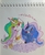 Size: 2660x3267 | Tagged: safe, artist:puffysmosh, princess celestia, princess luna, alicorn, pony, g4, alicorns only, duo, duo female, female, high res, mare, raspberry, tongue out, traditional art