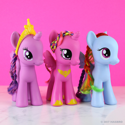 Size: 1080x1080 | Tagged: safe, princess cadance, rainbow dash, twilight sparkle, alicorn, pony, g4, irl, photo, styling size, toy, twilight sparkle (alicorn)