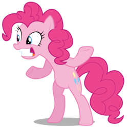 Size: 3000x3000 | Tagged: safe, artist:brony-works, pinkie pie, earth pony, pony, g4, belly, bipedal, faic, female, high res, simple background, solo, transparent background