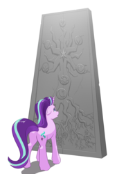 Size: 800x1182 | Tagged: safe, artist:dstears, starlight glimmer, tree of harmony, pony, unicorn, g4, 2001: a space odyssey, 2010: the year we make contact, anime, crossover, female, floppy ears, fullmetal alchemist, looking up, mare, portal of truth, simple background, solo, the gate of truth, the road to el dorado, this will end in losing body parts, white background
