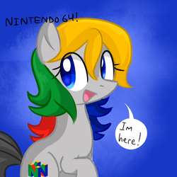 Size: 700x700 | Tagged: dead source, safe, artist:marytheechidna, pony, ask the console ponies, console ponies, nintendo, nintendo 64, ponified, solo