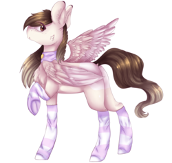 Size: 3559x3367 | Tagged: safe, artist:angelic-shield, oc, oc only, oc:chloe, pegasus, pony, clothes, cute, high res, raised hoof, simple background, socks, solo, striped socks, transparent background