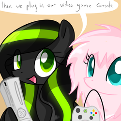 Size: 700x700 | Tagged: dead source, safe, artist:marytheechidna, oc, oc only, oc:fluffle puff, pony, ask the console ponies, console ponies, ponified, tumblr, xbox