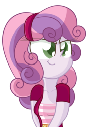 Size: 1513x2161 | Tagged: safe, artist:pastelhorses, sweetie belle, equestria girls, g4, female, grin, hairband, smiling, solo