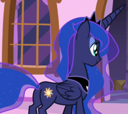 Size: 584x522 | Tagged: safe, screencap, princess luna, pony, a royal problem, g4, butt, cropped, female, mare, plot, solo, swapped cutie marks