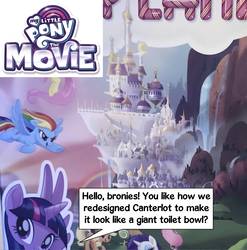 Size: 2324x2352 | Tagged: safe, applejack, fluttershy, pinkie pie, rainbow dash, rarity, twilight sparkle, alicorn, pony, g4, my little pony: the movie, canterlot, high res, mane six, op failed at starting shit, op is a duck, op is trying to start shit, twilight sparkle (alicorn)