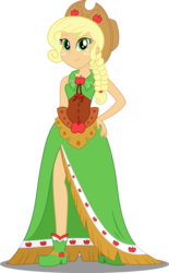 Size: 5201x8367 | Tagged: safe, artist:sugar-loop, applejack, equestria girls, g4, absurd resolution, clothes, dress, female, freckles, gala dress, looking at you, simple background, smiling, solo, transparent background