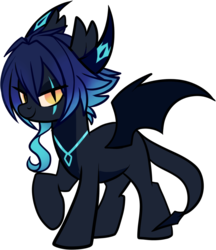 Size: 848x980 | Tagged: safe, artist:xwhitedreamsx, oc, oc only, oc:cytheria, monster pony, pony, horns, monster, raised hoof, scar, simple background, solo, transparent background, wings