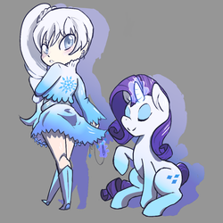 Size: 1024x1024 | Tagged: safe, artist:xmemorized, rarity, pony, g4, cute, raribetes, rwby, weiss schnee