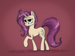 Size: 4000x3000 | Tagged: safe, artist:plotcore, rarity, pony, unicorn, g4, alternate hairstyle, female, gradient background, mare, raised hoof, solo