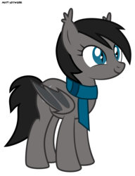 Size: 3800x4939 | Tagged: safe, artist:mandash1996, oc, oc only, oc:watiethebatpony, bat pony, pony, absurd resolution, clothes, cute, female, mare, scarf, simple background, solo, transparent background, vector