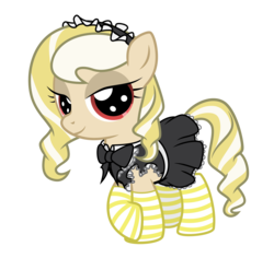 Size: 9420x8883 | Tagged: safe, artist:amarthgul, oc, oc only, oc:bright moon, earth pony, pony, absurd resolution, clothes, female, filly, maid, simple background, socks, solo, striped socks, transparent background, vector