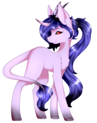 Size: 2289x2889 | Tagged: safe, artist:enghelkitten, oc, oc only, oc:gill, pony, unicorn, female, high res, leonine tail, mare, simple background, solo, transparent background