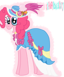 Size: 1024x1229 | Tagged: safe, artist:xxfluffypachirisuxx, pinkie pie, earth pony, pony, g4, magical mystery cure, clothes, coronation dress, dress, female, simple background, solo, transparent background