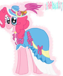 Size: 1024x1229 | Tagged: safe, artist:xxfluffypachirisuxx, pinkie pie, earth pony, pony, g4, magical mystery cure, my little pony: friendship is magic, clothes, coronation dress, dress, female, simple background, solo, transparent background