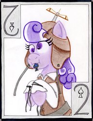 Size: 1024x1330 | Tagged: safe, artist:the1king, screwball, pony, g4, card, female, playing card, solo, spades