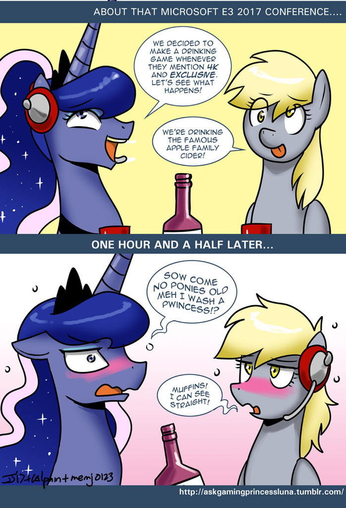 Safe Artist Johnjoseco Derpy Hooves Princess Luna Pony