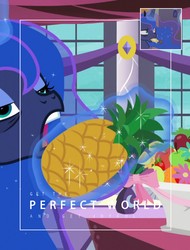 Size: 3106x4096 | Tagged: safe, edit, edited screencap, screencap, princess luna, pony, a royal problem, g4, my little pony: friendship is magic, banana, cropped, female, food, high res, pineapple, solo