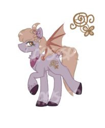 Size: 700x850 | Tagged: safe, artist:laps-sp, oc, oc only, oc:glass lily, bat pony, pony, female, mare, obtrusive watermark, simple background, solo, transparent background, watermark