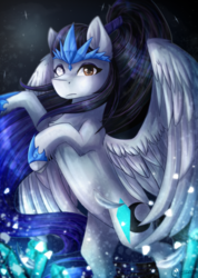 Size: 3200x4500 | Tagged: safe, artist:jazzerix, oc, oc only, oc:cyan crystal, pegasus, pony, high res, male, multicolored iris, solo