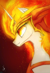 Size: 2160x3160 | Tagged: safe, artist:zidanemina, daybreaker, alicorn, pony, a royal problem, g4, armor, female, high res, mane of fire, mare, solo