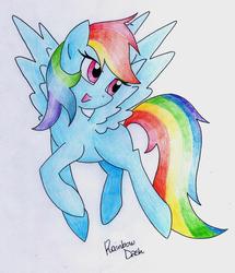 Size: 2289x2661 | Tagged: safe, artist:coffytacotuesday, rainbow dash, pony, g4, female, high res, solo, traditional art