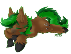 Size: 1024x768 | Tagged: safe, artist:vanillaswirl6, oc, oc only, oc:jaeger sylva, earth pony, pony, cheek fluff, clothes, colored eyelashes, colored hooves, commission, ear fluff, eyes closed, fluffy, lying down, male, prone, scarf, signature, simple background, sleeping, solo, stallion, transparent background, unshorn fetlocks