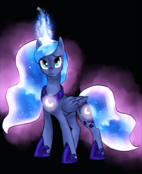 Size: 1630x2000 | Tagged: dead source, safe, artist:not-ordinary-pony, princess luna, alicorn, pony, g4, female, looking at you, mare, smiling, solo