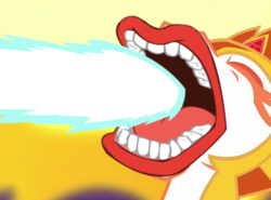 Size: 612x454 | Tagged: safe, edit, edited screencap, screencap, daybreaker, pony, a royal problem, g4, ambiguous gender, laughing, meme, open mouth, shoop da whoop, solo, volumetric mouth