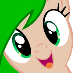 Size: 5000x5000 | Tagged: safe, pony, absurd resolution, hi anon, looking at you, midori gurinishi, open mouth, ponified, solo, yandere simulator