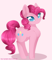 Size: 2528x2914 | Tagged: dead source, safe, artist:php146, pinkie pie, earth pony, pony, g4, colored pupils, cute, diapinkes, female, high res, mare, simple background, smiling, solo