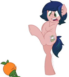 Size: 748x840 | Tagged: safe, artist:ipandacakes, artist:january3rd, orange frog, oc, oc only, oc:everfree sparkle, earth pony, pony, g4, base used, bipedal, female, mare, offspring, parent:sci-twi, parent:timber spruce, parent:twilight sparkle, parents:timbertwi, simple background, solo, transparent background