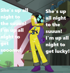 Size: 677x714 | Tagged: safe, edit, edited screencap, screencap, rarity, equestria girls, g4, my little pony equestria girls: rainbow rocks, boots, cropped, daft punk, daft rarity, female, get lucky, guy-manuel de homem-christo, shoes, singing, solo, song reference