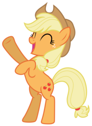 Size: 6029x8182 | Tagged: safe, artist:estories, applejack, earth pony, pony, g4, ^^, absurd resolution, bipedal, eyes closed, female, mare, rearing, simple background, solo, transparent background, vector