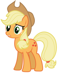 Size: 5368x6750 | Tagged: safe, artist:estories, applejack, earth pony, pony, g4, absurd resolution, female, mare, simple background, solo, transparent background, vector, worried