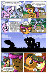 Size: 2030x3130 | Tagged: safe, artist:sirzi, apple bloom, diamond tiara, scootaloo, silver spoon, sweetie belle, earth pony, pegasus, pony, unicorn, comic:talisman for a pony, g4, comic, cutie mark crusaders, female, filly, filly guides, girl scout, high res, speech bubble