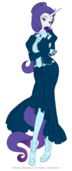 Size: 1384x3282 | Tagged: safe, artist:pyrus-leonidas, rarity, unicorn, anthro, unguligrade anthro, g4, clothes, dress, female, mare, simple background, solo, transparent background