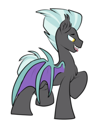 Size: 1950x2300 | Tagged: safe, artist:heyerika, thunderlane, bat pony, pony, g4, bat ponified, flat colors, male, race swap, simple background, solo, species swap, stallion, transparent background