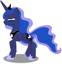 Size: 1934x2000 | Tagged: safe, artist:spellboundcanvas, princess luna, pony, a royal problem, g4, angry, female, simple background, solo, tired, transparent background, vector