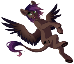 Size: 1100x956 | Tagged: safe, artist:silentwulv, oc, oc only, oc:evening howler, pegasus, pony, female, flying, leonine tail, mare, simple background, solo, transparent background
