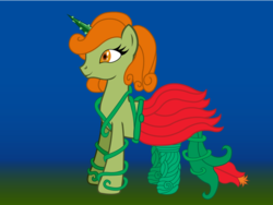 Size: 1024x768 | Tagged: safe, artist:andrevus, oc, oc only, alraune, plant pony, pony, unicorn, ponyvania: order of equestria, castlevania, clothes, female, flower, mare, plant, simple background, skirt, solo