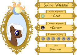 Size: 1036x740 | Tagged: safe, artist:andrevus, oc, oc only, oc:soline whitetail, earth pony, pony, character profile, simple background, solo, transparent background