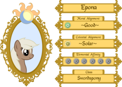 Size: 1036x740 | Tagged: safe, artist:andrevus, pony, character profile, epona, epony, simple background, solo, the legend of zelda, the legend of zelda: ocarina of time, transparent background