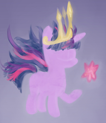 Size: 1200x1389 | Tagged: safe, artist:plotcore, twilight sparkle, pony, unicorn, g4, crown, element of magic, female, jewelry, mare, raised hoof, regalia, simple background, solo