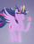 Size: 1200x1600 | Tagged: safe, artist:plotcore, twilight sparkle, alicorn, pony, g4, crown, element of magic, female, jewelry, mare, raised hoof, regalia, simple background, solo, spread wings, twilight sparkle (alicorn), wings