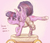 Size: 2300x1960 | Tagged: safe, artist:plotcore, twilight sparkle, alicorn, pony, a royal problem, g4, my little pony: friendship is magic, ballerina, butt shake, clothes, colored, dialogue, do the sparkle, female, grin, mare, raised tail, simple background, smiling, solo, spread wings, tail, tutu, twilarina, twilight sparkle (alicorn), wings