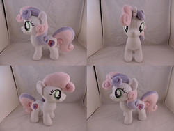 Size: 1597x1199 | Tagged: safe, artist:little-broy-peep, sweetie belle, pony, unicorn, g4, female, filly, irl, photo, plushie, solo